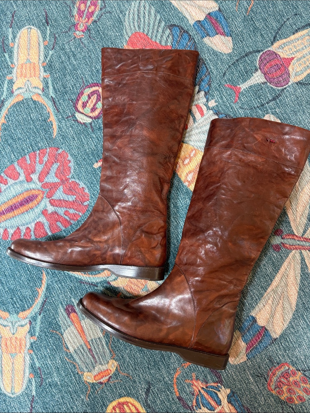 Gorgeous Henry Cuir for Barney’s brown leather beaded riding boots 38